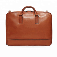 Own Designer brand vintage Brown Men briefcases 100% Genuine Leather large Laptop Single removable Shoulder Bags for man custom