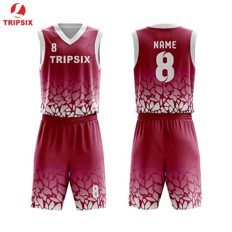 2019 Latest Nice Design Color Maroon Couple Basketball Jersey