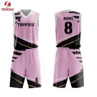 Design Cheap Youth Custom Pink And Black Mesh Basketball Jersey