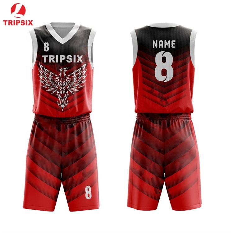 2019 Best Latest Design Custom Red Color Team Basketball Jersey