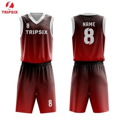 Custom Sublimation Maroon Color Quick Dry Blank Mesh Basketball Jersey