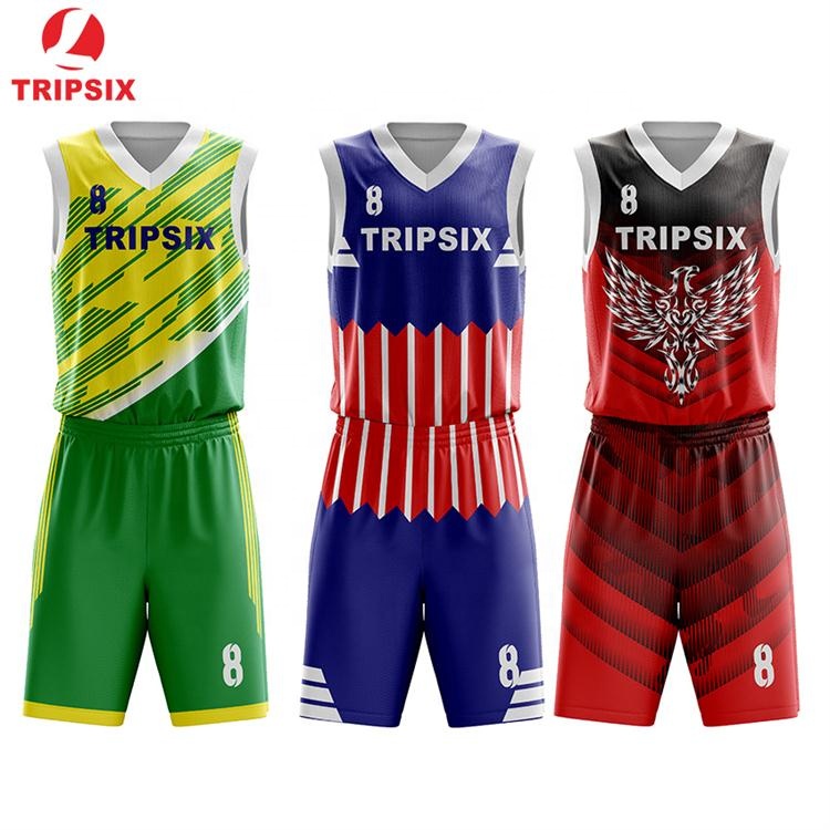 Full Sublimation Printing Mix Color Customized Basketball Jersey Design