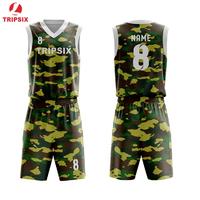 Custom Army Camo Blank Clearance Basketball Uniform Kit