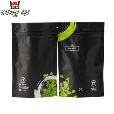 Customized printed stand-up plastic pouches bags for weed herb packaging with Child proof ziplock