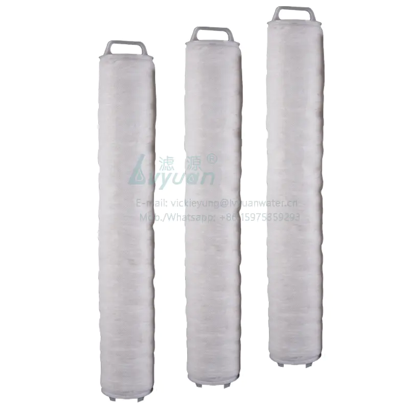 Guangzhou factory supply 40/50/60 inch high flow polypropylene pleated filter cartridge with 10 micron pp/glass fiber membrane