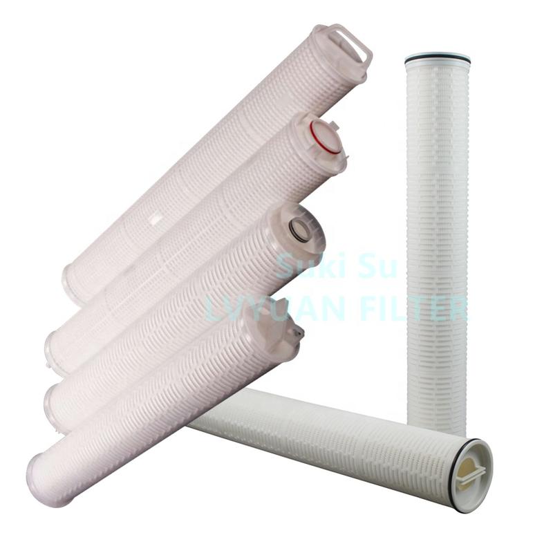 High flow industrial security water filter 1/5/10/20 microns 40 60 inch polypropylene pleated water filter cartridge