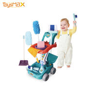 Funny design car cleaning set pretend play game kids cleaning set with 12 accessories