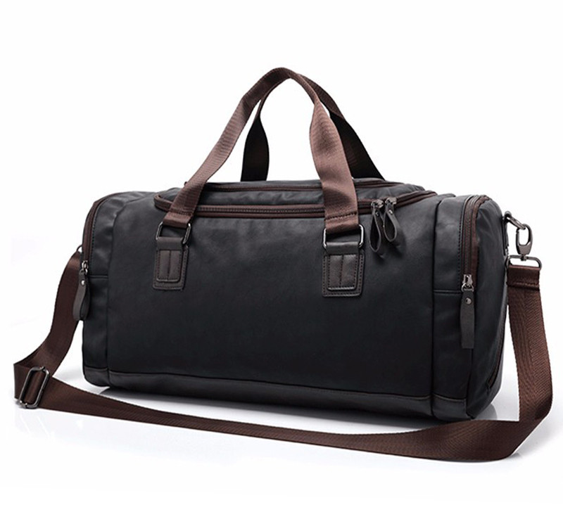 Top Quality Casual Travel Duffel Bag PU Leather Men Handbags Big Large Capacity Travel Bags Black Mens Messenger Bag Tote