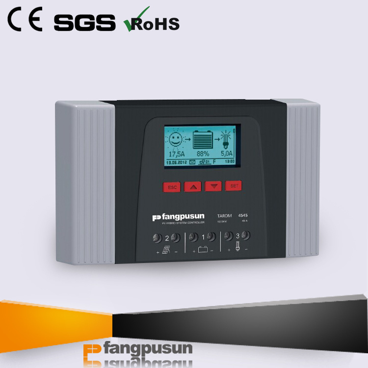 New Generation Fangpusun Tarom4545 Intelligent 12V 24V LCD Display Solar Battery Charge Controller 45A with Datalogger
