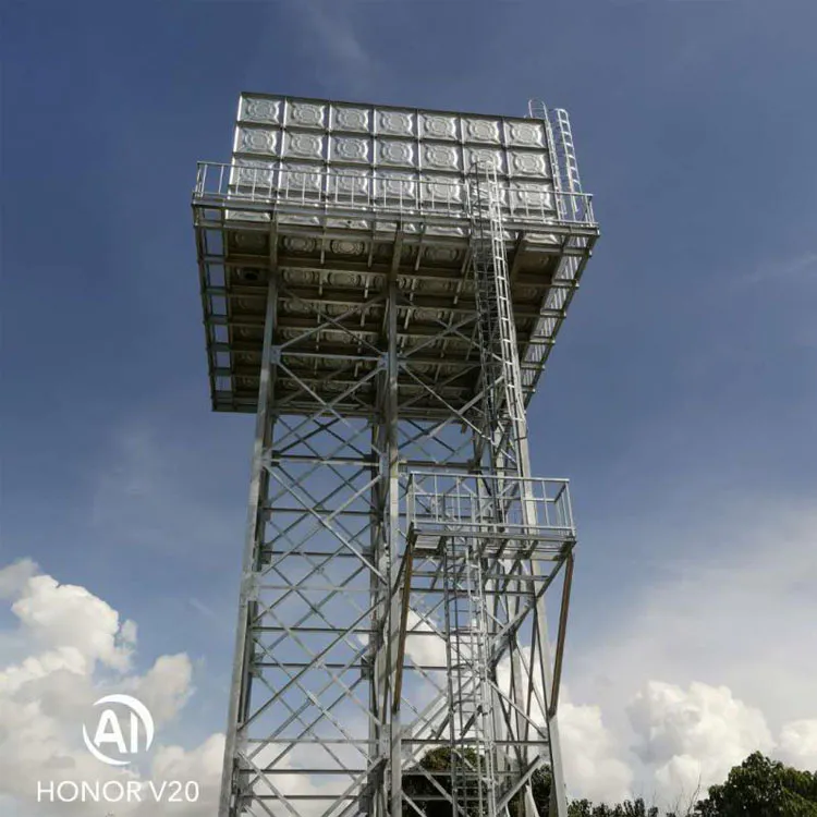 Elevated Water Storage Tank Frame Water Hot Dipped Galvanized Steel Structure Tower