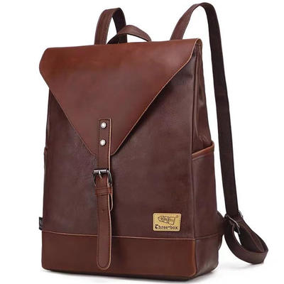 Osgoodway 2020 Hot Men and Women High Quality PU leather Business Backpack School Bag with Laptop Compartment