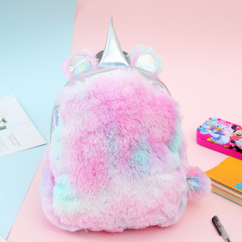 Osgoodway2 China Bag Girls Plush Pink Travel Backpack Kids Cute Unicorn School Bags Charm Unicorn Backpack