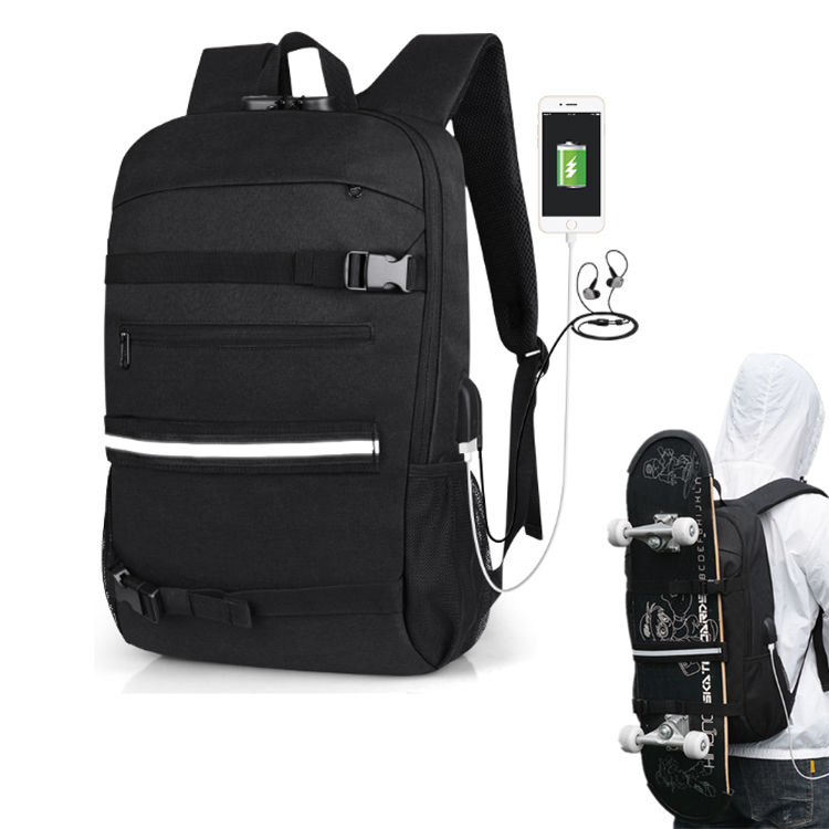 Osgoodway Multi Functional Anti Theft USB Sports Skateboard Backpack Bag with Laptop Compartment