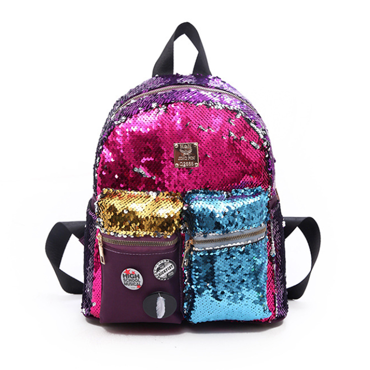 Osgoodway2 2019 New Design Magic Flip Reversible Sequin Backpack for Girls Glitter Mermaid School Book Bag