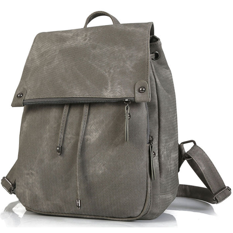 Osgoodway2 Brand Women Leather Backpacks Female Fashion Rucksack Mochila Grey Black Travel Backpack