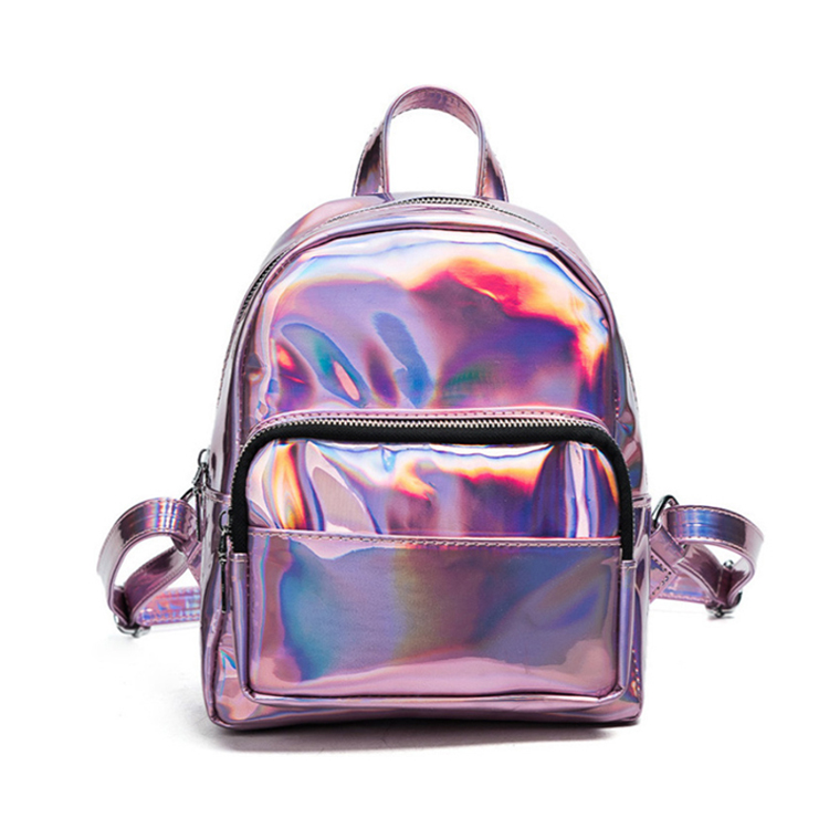 Osgoodway2 Small Fashion Travel School Bag Bookbag Pink Mini Girls Fancy Glitter Holographic Backpack