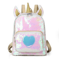 Osgoodway2 Girl Sequin Unicorn School Backpack Bag Cute Sequin Laser Backpack Women Bag
