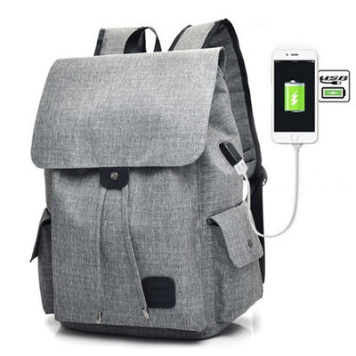 Osgoodway2 Women Canvas Backpack Casual USB Interface Charging Shoulder Bags For Teenager