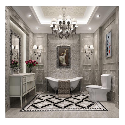 Non-slip bathroom floor marble tile