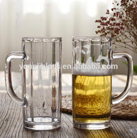 Wholesale high quality blank beer glass mug, large capacity glass beer mugs with handles