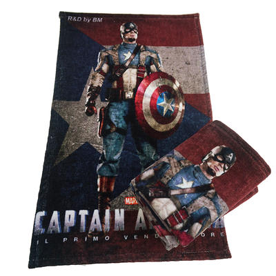 Thick Bath Towel Printed With Captain America