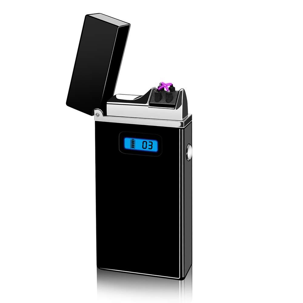 Plasma Lighter Rechargeable Windproof Electric Arc Lighter with LED Battery Indicator