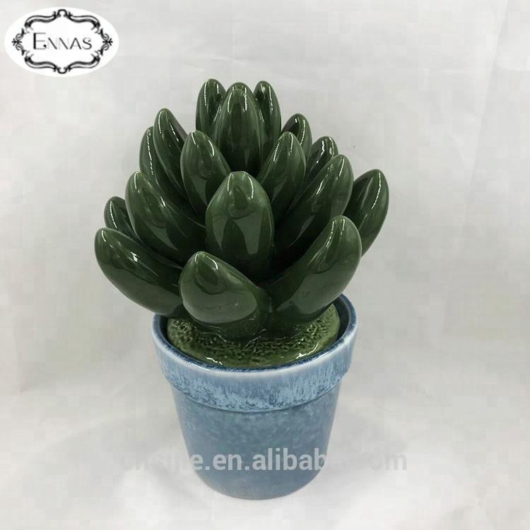 Ceramic faux succulent plant artificial flowers with pot
