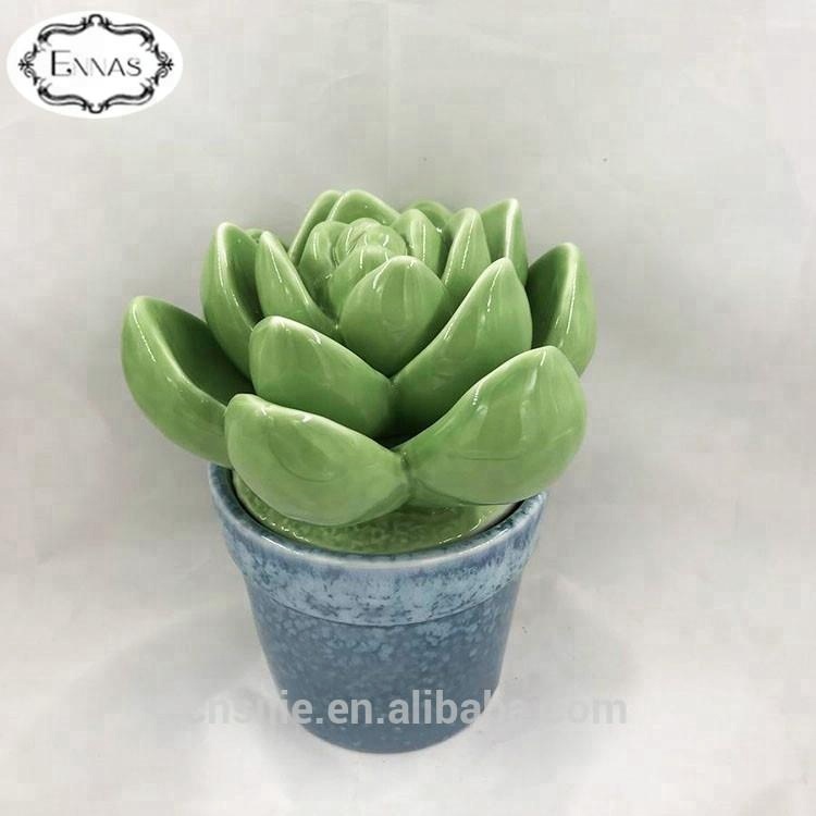 Ceramic faux succulent plant artificial flowers with pot