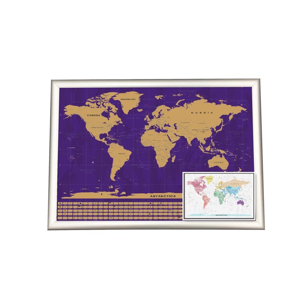 product-Large Size Gold Foil Layer Finishing Scratch Off America Map With Frame-Dezheng-img-1