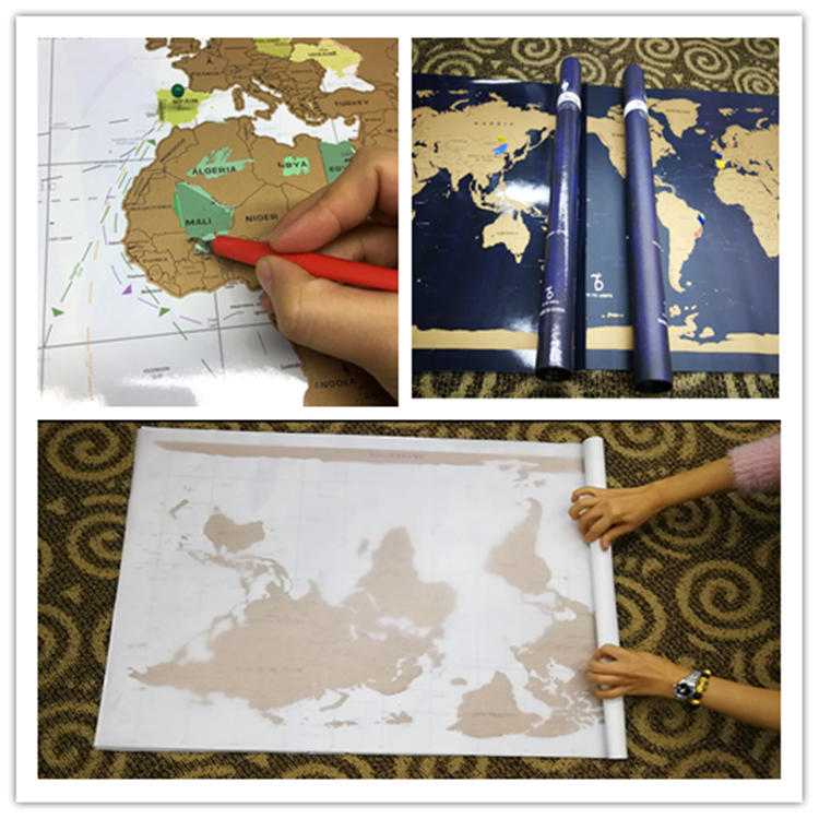 product-Dezheng-Custom Printing Travelers Deluxe DIY Scratch Off Globe World Map For Promotion-img-1