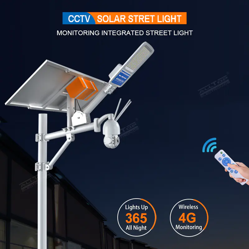 ALLTOP Remote Wireless Control 80w Monitor Solar Street Light With 4G/Wifi Cctv Camera
