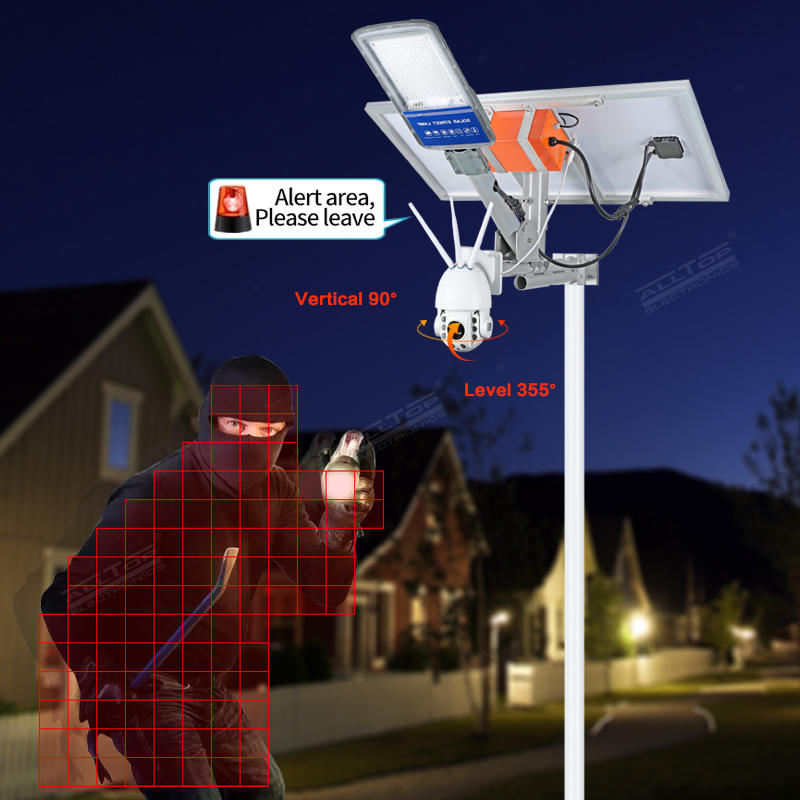 ALLTOP Remote Wireless Control 80w Solar Street Light With Wifi Cctv Camera