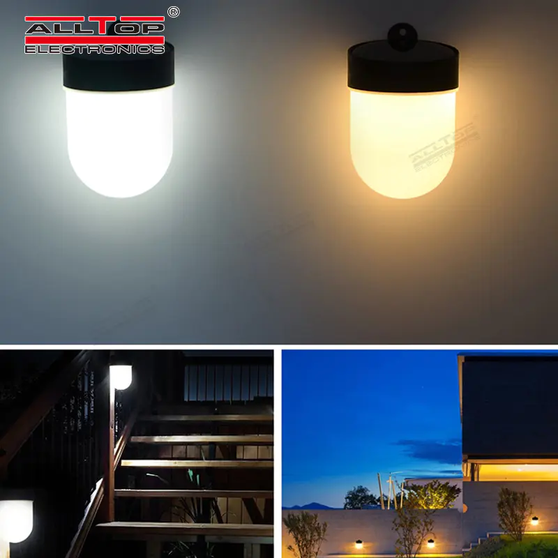 ALLTOP High lumen bridgelux smd waterproof outdoor 3w led double color solar wall light