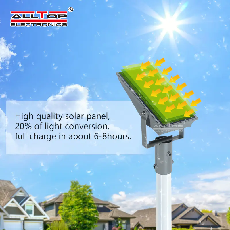 ALLTOP Free sample IP65 Outdoor portable 8w 12w rechargeable solar led floodlight