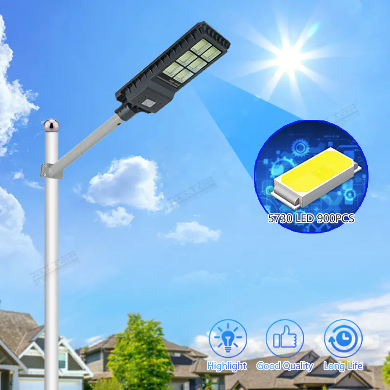 High brightness 200w 300w 450w solar lamp motion sensor integrated all in one outdoor solar led street light