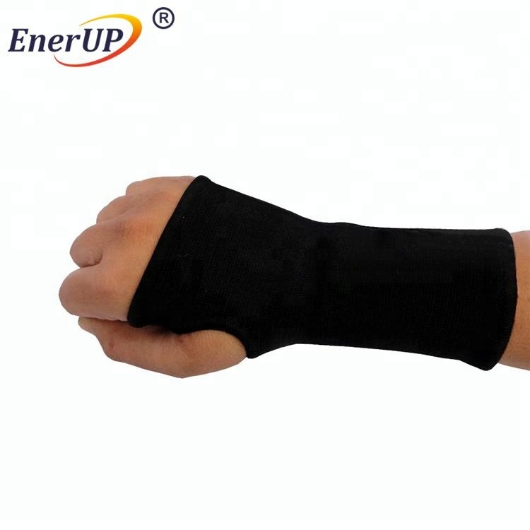Tennis Playing Sports Protective Adjustable Compression Black Polyester Elastic Wrist Sleeve
