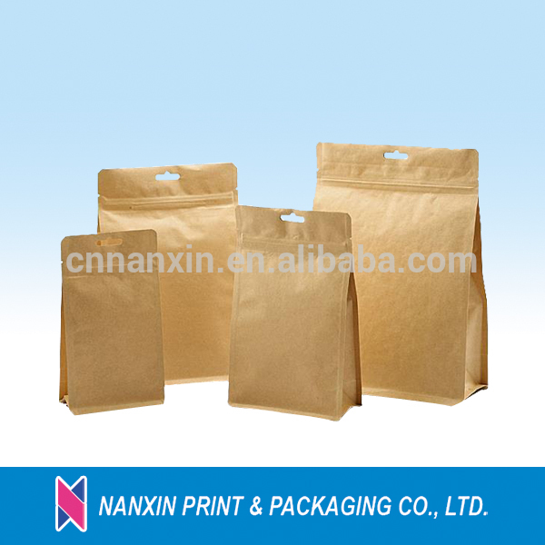 Kraft paper pouch coffee packing bags with hand hole