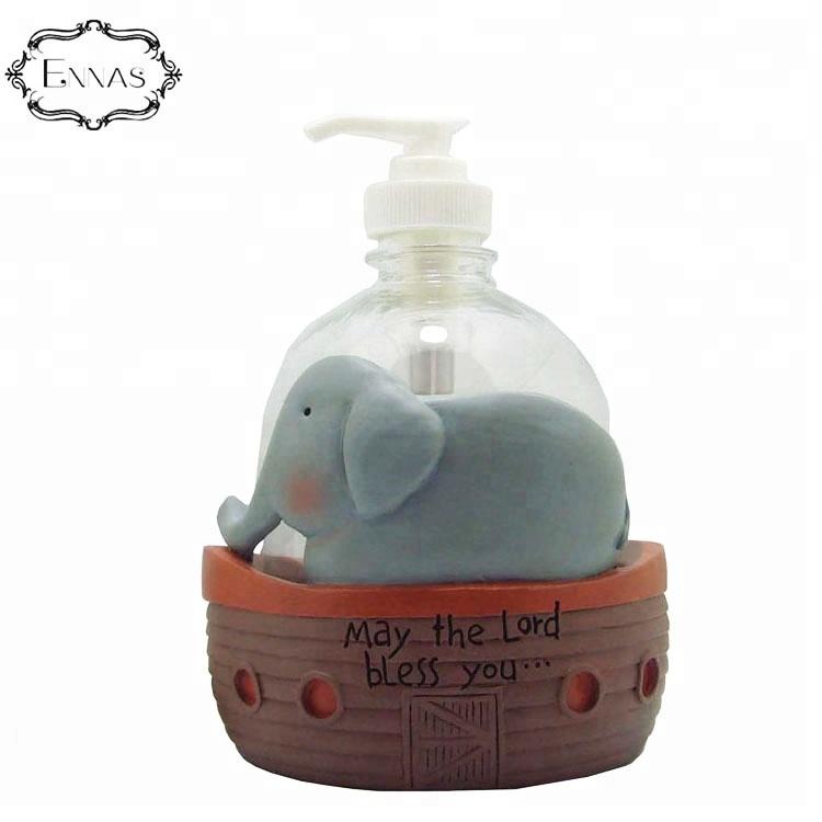 Resin elephant and boat statue 2019 new creative 3D kawaii crafts ornaments