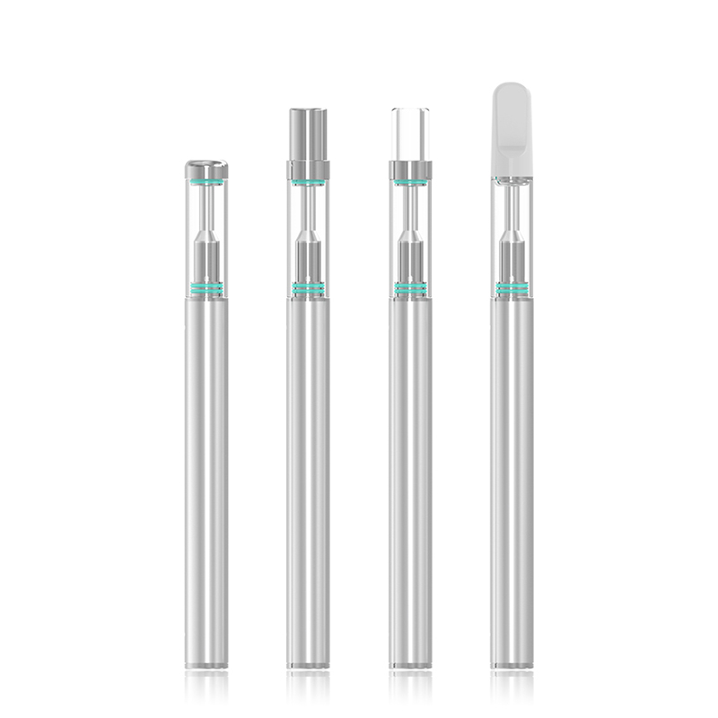 Shenzhen disposable vape pen cartridgeglass vape cartridge with metal tip has 5 kinds oil intake hole option