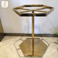 Contemporary Living Room Side Tables Modern Design Metal Glod Base Cafe Dining Table Hexagon Top Coffee Table Base