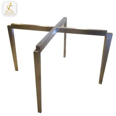 customized design hairline stainless steel pedestal table base X Shape Cross Pedestal Stainless Steel Dining Table Base