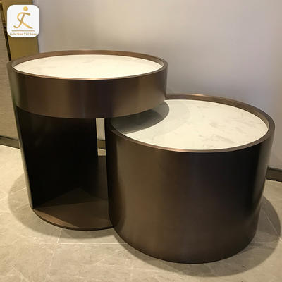 Customized Simple Modern Design Brushed Chrome Metal Teapoy Tea Table Legs Stainless Steel Gold Round Coffee Center Table Base