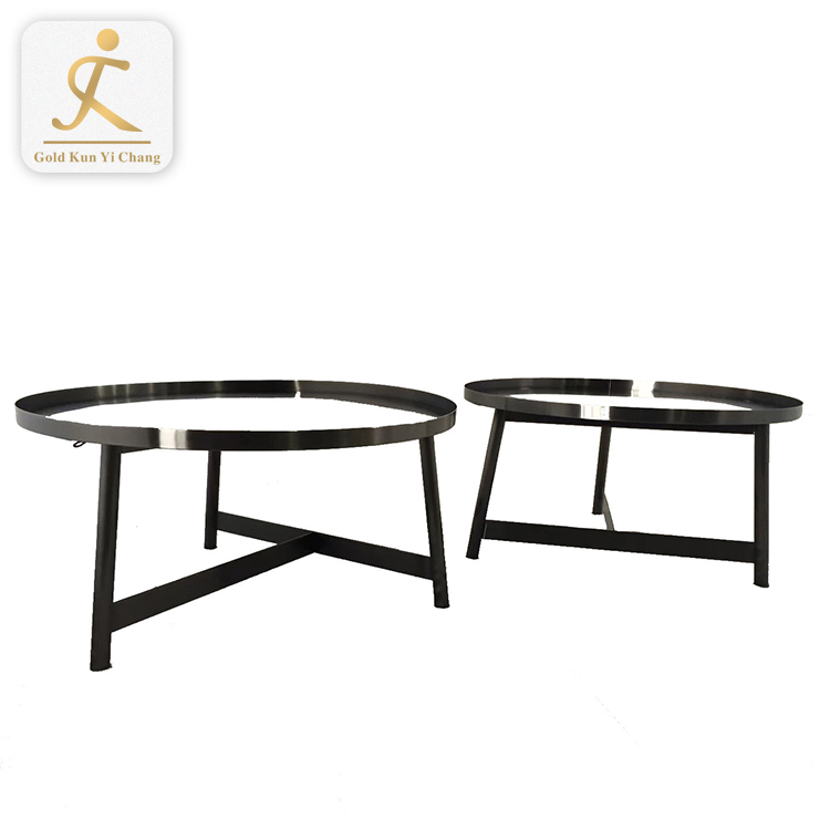 living room polishing golden metal pedestal round tea table legs stainless steel leg for round coffee table