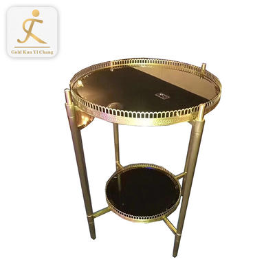 industrial stainless steel table base gold metal leg for furniture indoor brass color round stainless steel corner table base