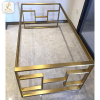 Custom Decorative Matte Finish Chrome Metal Table Legs Modern Rectangle Stainless Steel Gold Dining Table Base for Restaurant