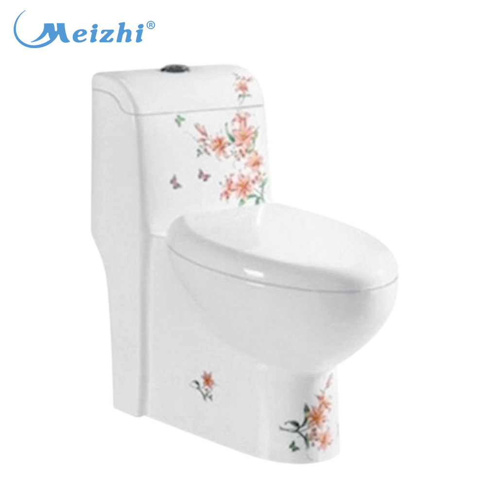 Decal siphonic one piece toilet sanitary ware