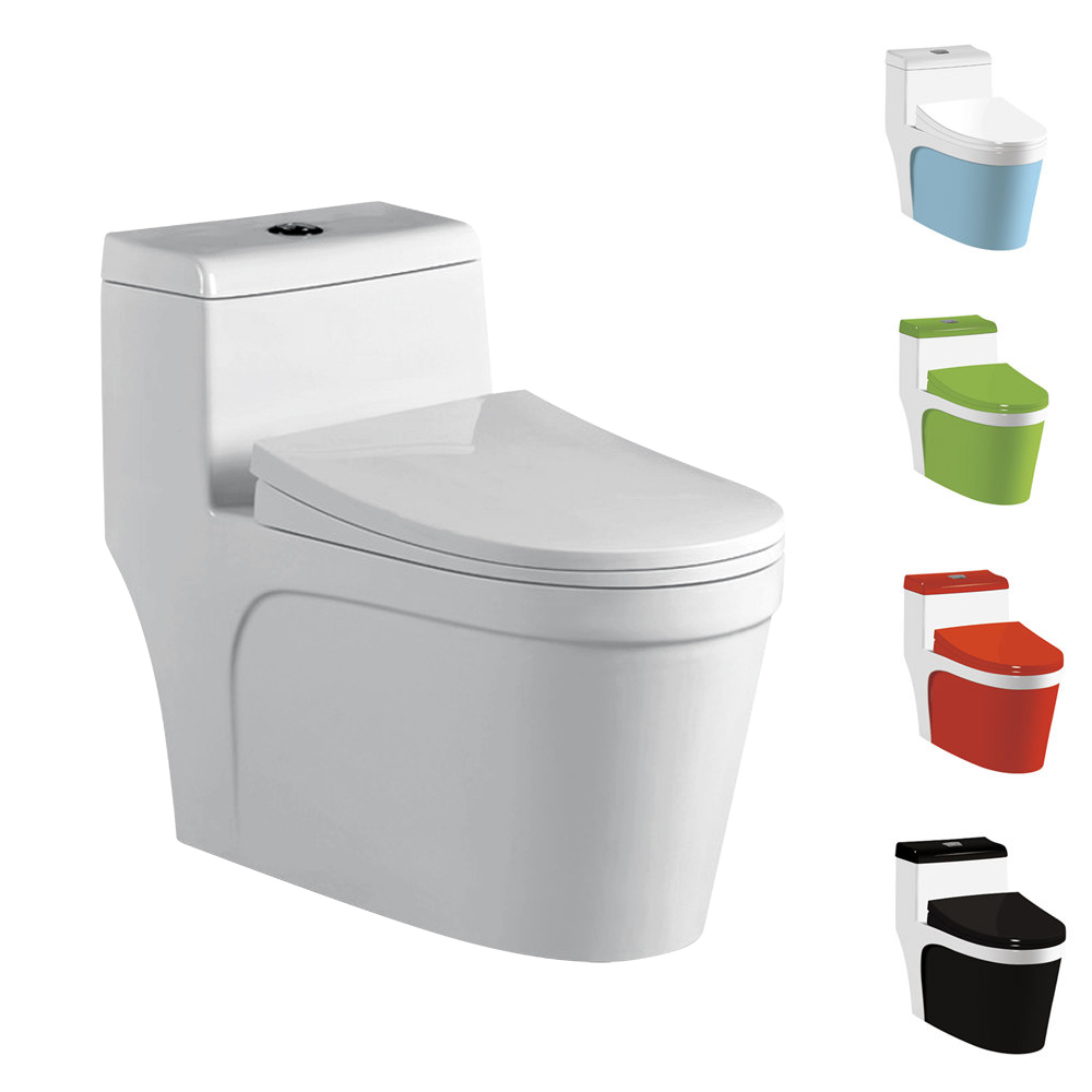 One piece siphonic ceramic vacuum flush toilets