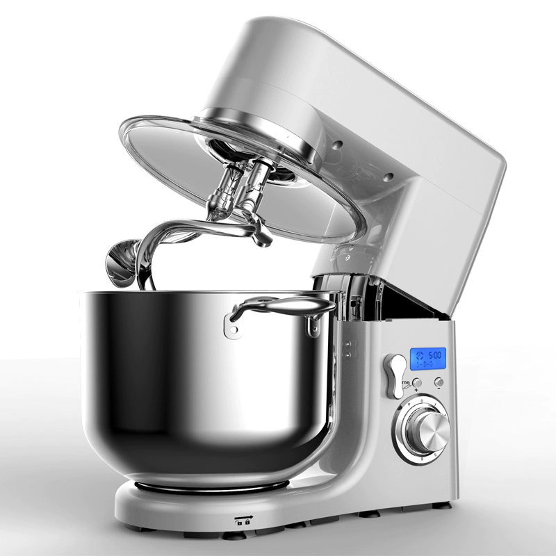 Table top stand mixer with double dough hooks