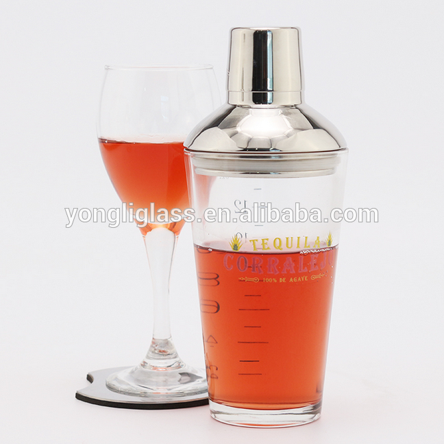 Wholesale high grade unique cocktail shaker with custom logo , mini cocktail shaker bottle for wine