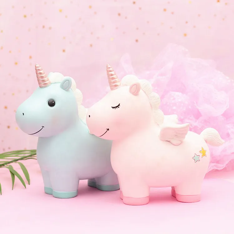 Big Size Resin Molds Adorable Unicorn Party Supplies Unicorn Money Box Piggy Bank For Girl Gifts